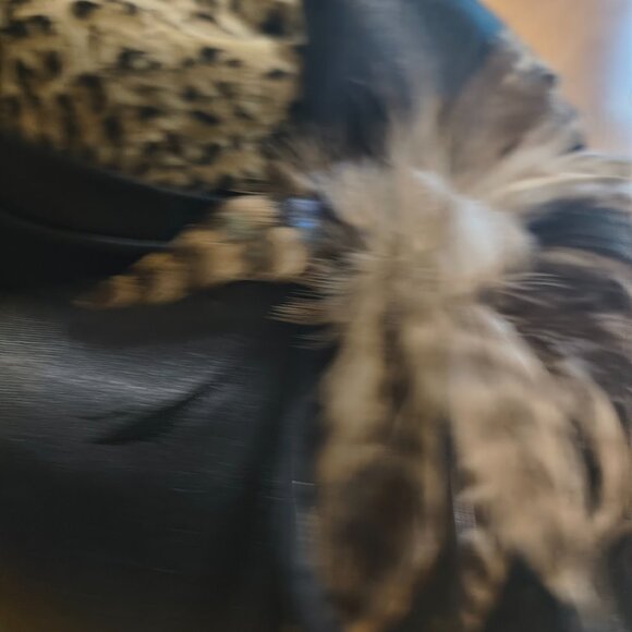 Women’s Leopard Print Brim Hat | Statement / Dress / Church | One Size - Picture 2 of 6